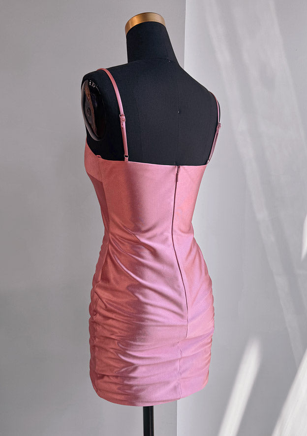 Simple Square Neckline Sleeveless Silk like Satin Short/Mini Homecoming Dress