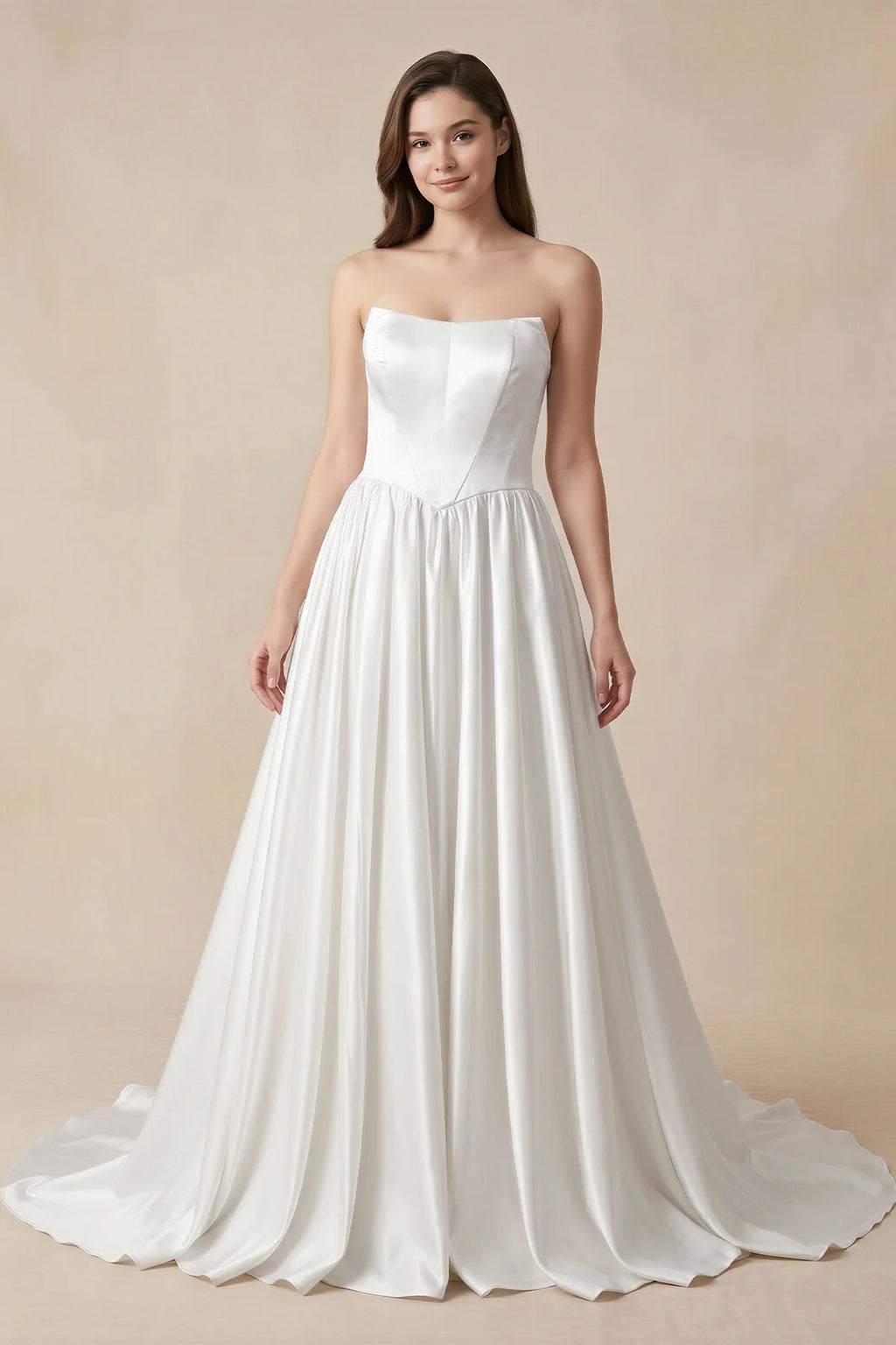 Ball Gown Strapless Satin Wedding Dresses