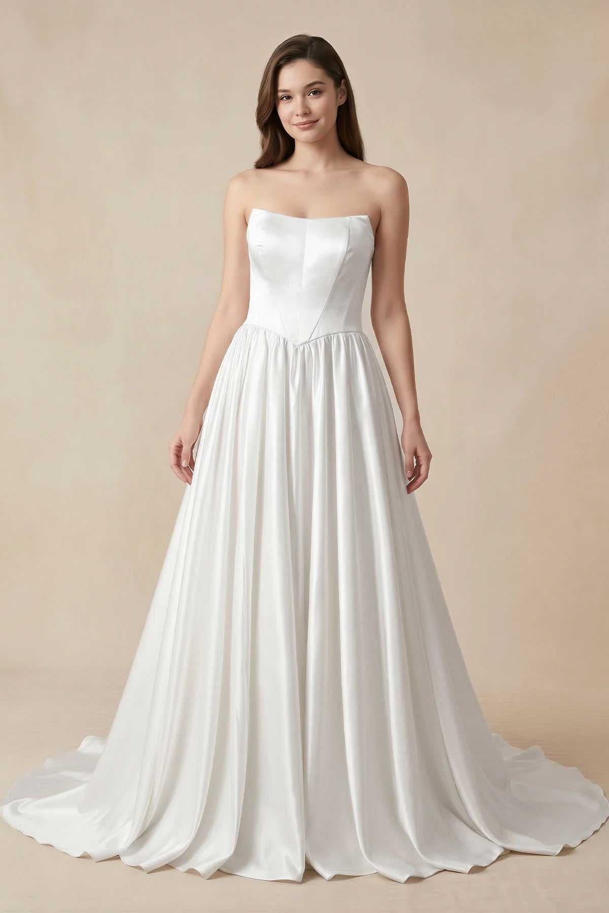 Ball Gown Strapless Satin Wedding Dresses
