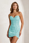Mint Green Spaghetti Straps Sheath Satin Mini Homecoming Dress