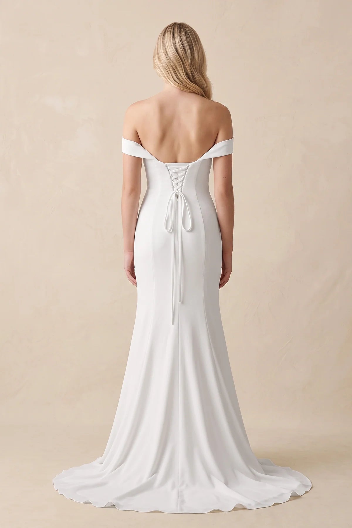 Elegant Mermaid Off the Shoulder Elastic Long Wedding Dresses