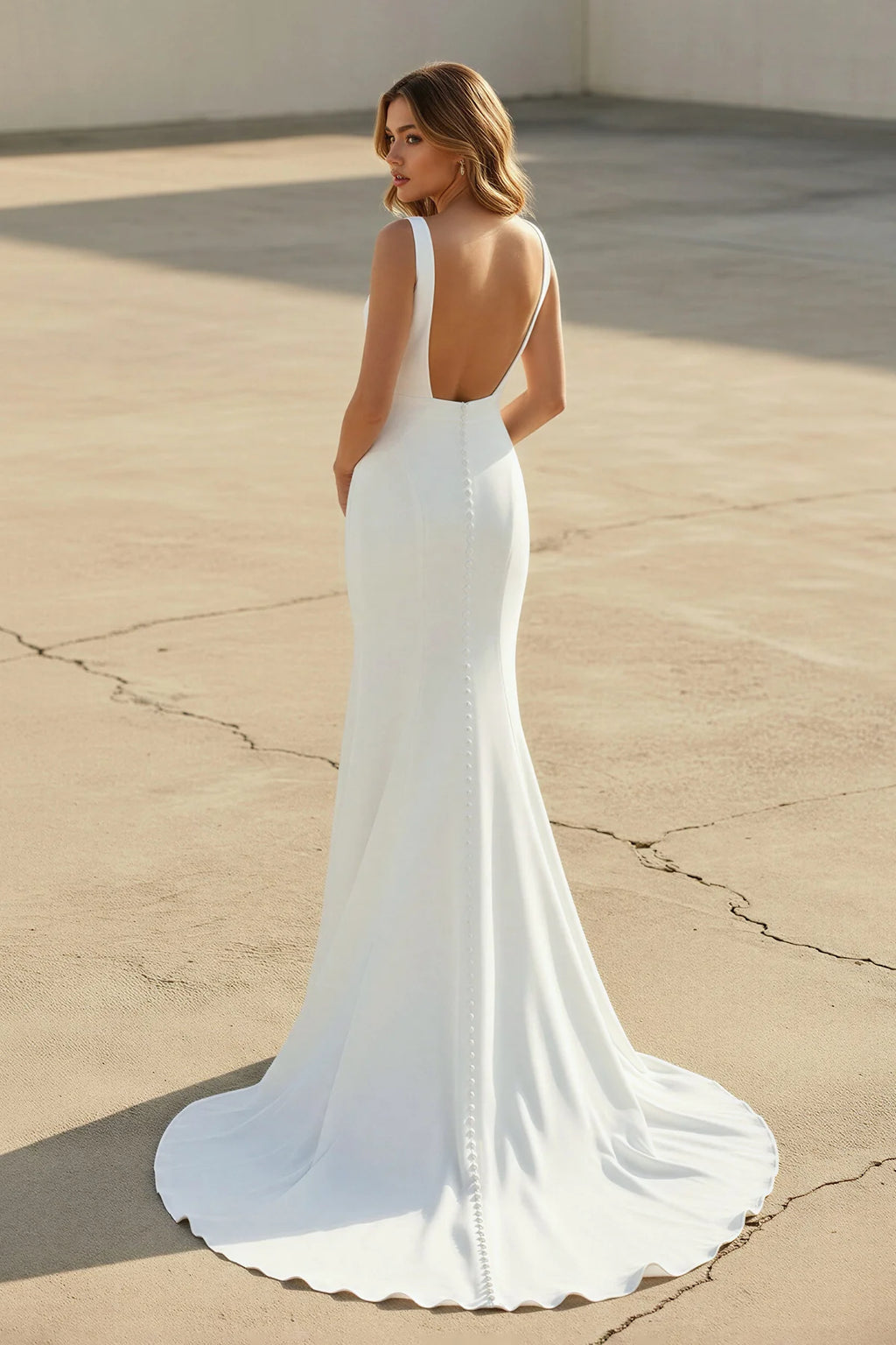 Bateau Neck Lace Cap Sleeve Mermaid Satin Chiffon Dress With Cowl Back