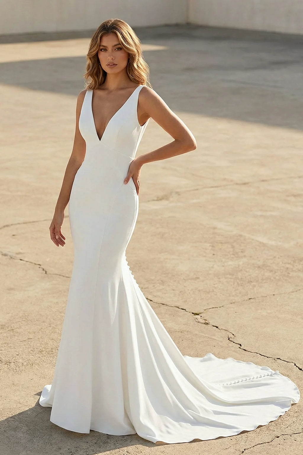 Bateau Neck Lace Cap Sleeve Mermaid Satin Chiffon Dress With Cowl Back