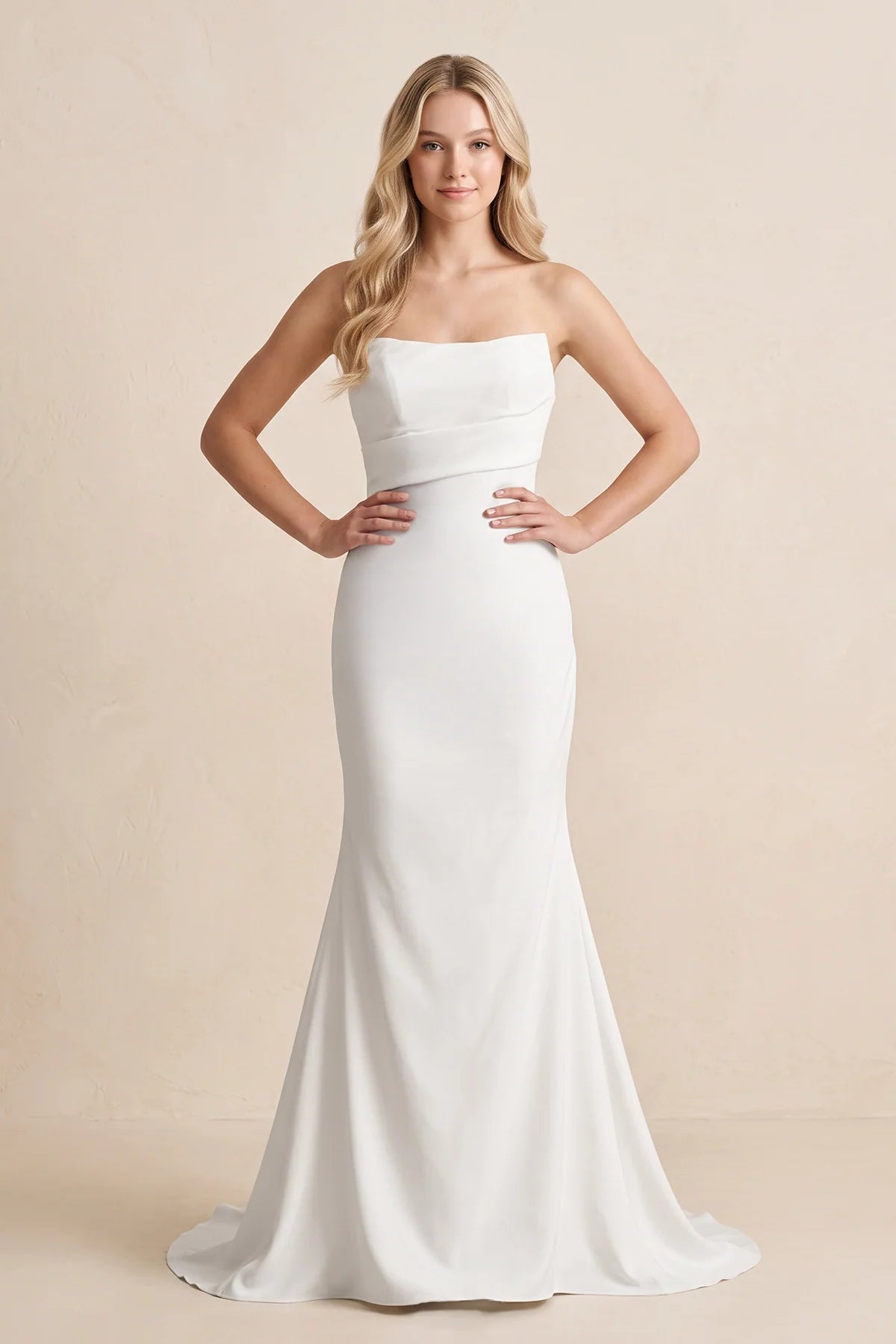 Mermaid Satin Sleeveless Wedding Dress With Sweep Train