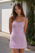 Spaghetti Straps Satin Sheath Homecoming Dress With Rhinestones